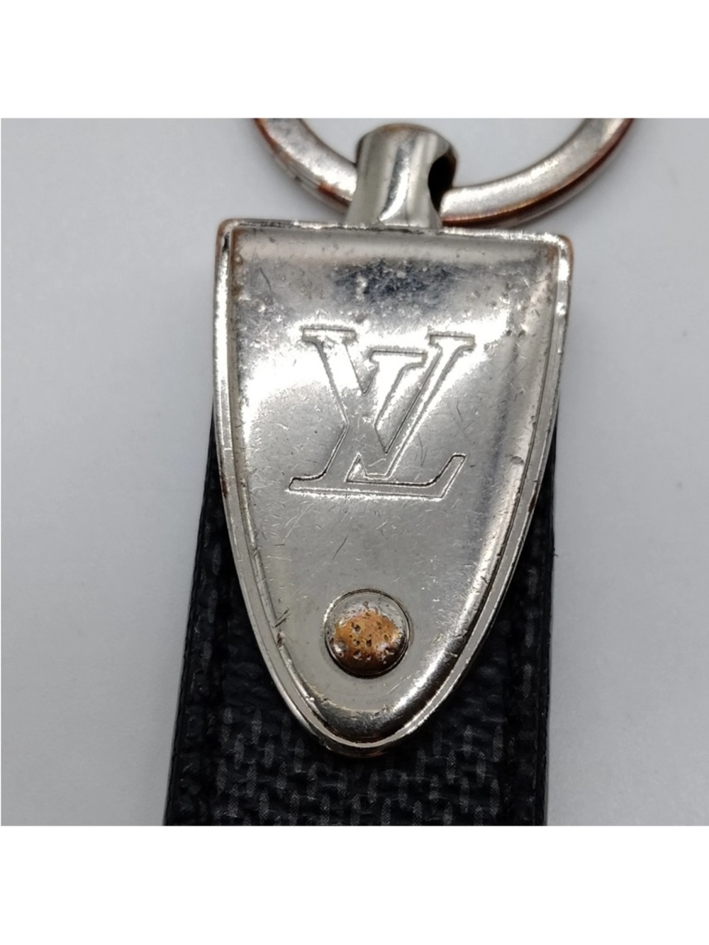 Louis Vuitton Damier Graphite Black Leather & Silver-Tone Keychain - Picture 4 of 9